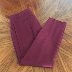 Express Dark Purple Mid Rise Ankle Columnist Pant Size 4R